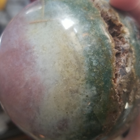 LARGE Ocean Jasper Sphere. Almost 2lbs!! - Picture 9 of 9